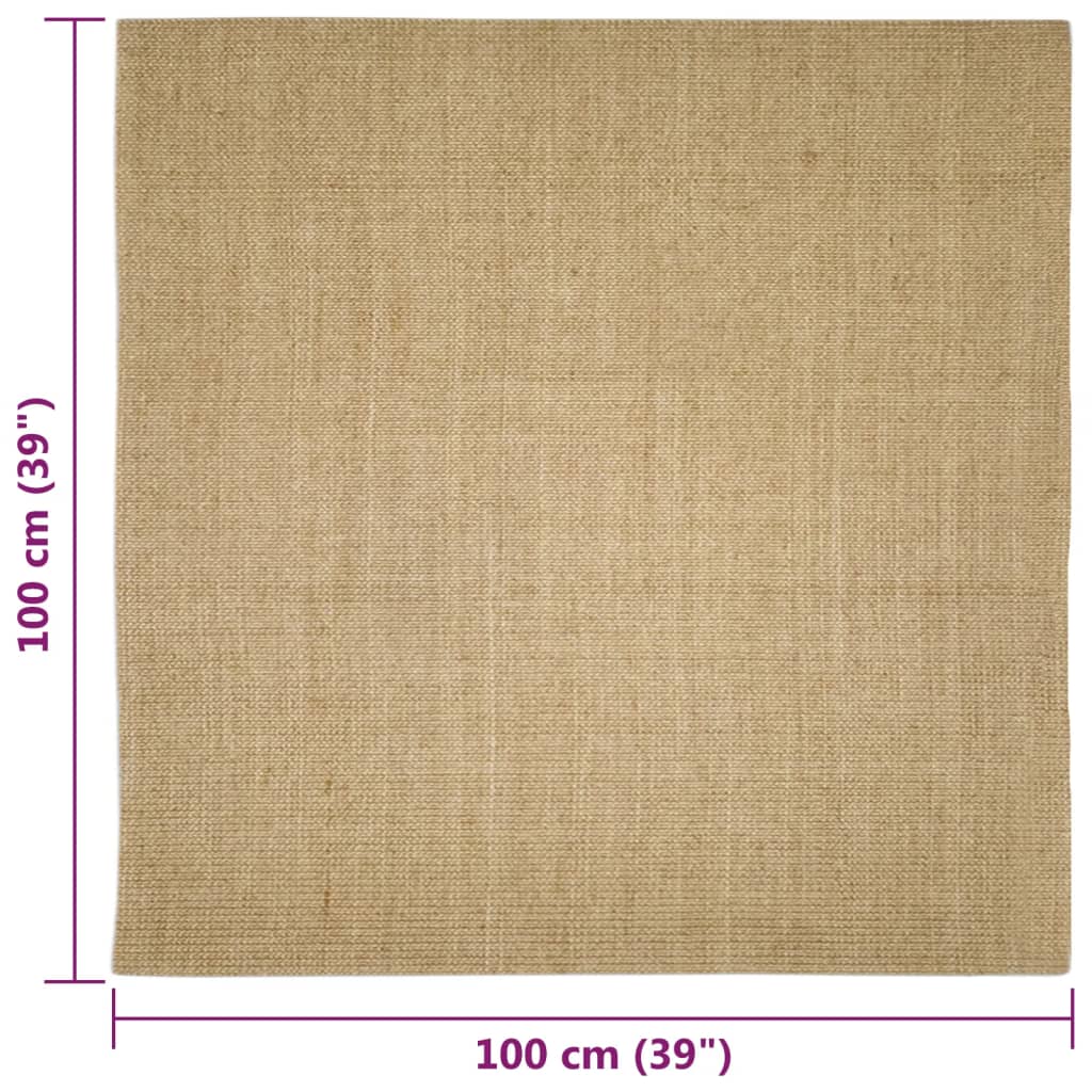 vidaXL Tapis en sisal pour griffoir 100x100 cm - Image 6
