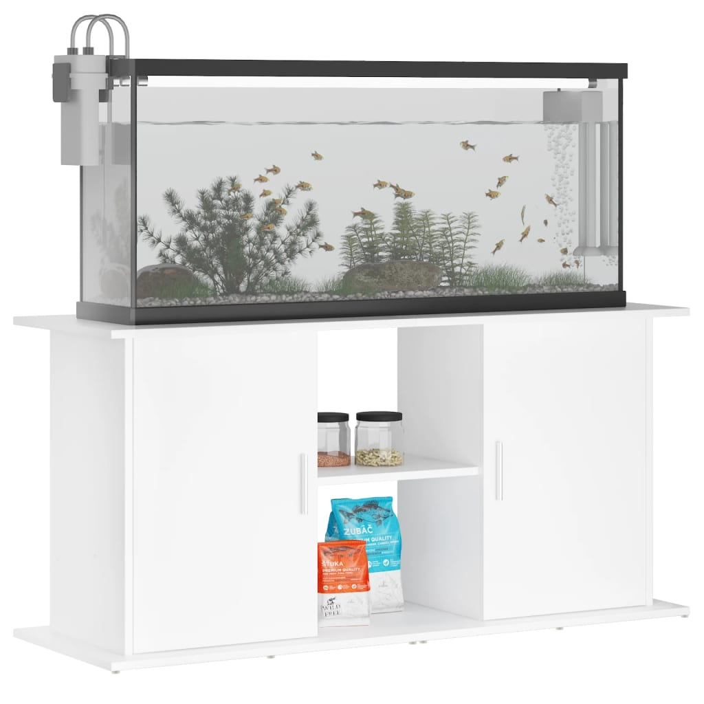 vidaXL Support pour aquarium blanc 121x41x58 cm bois d'ingénierie - Image 3