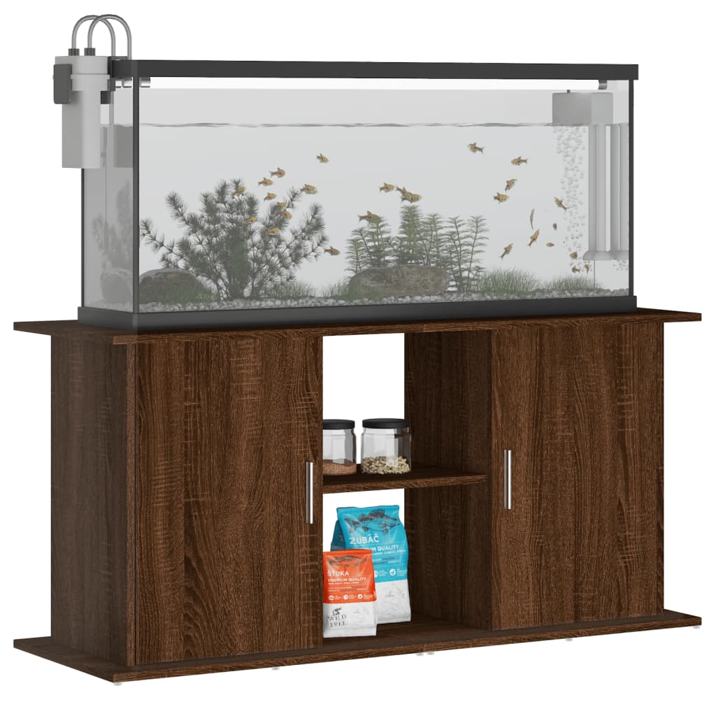 vidaXL Support d'aquarium chêne marron 121x41x58 cm bois d'ingénierie - Image 3