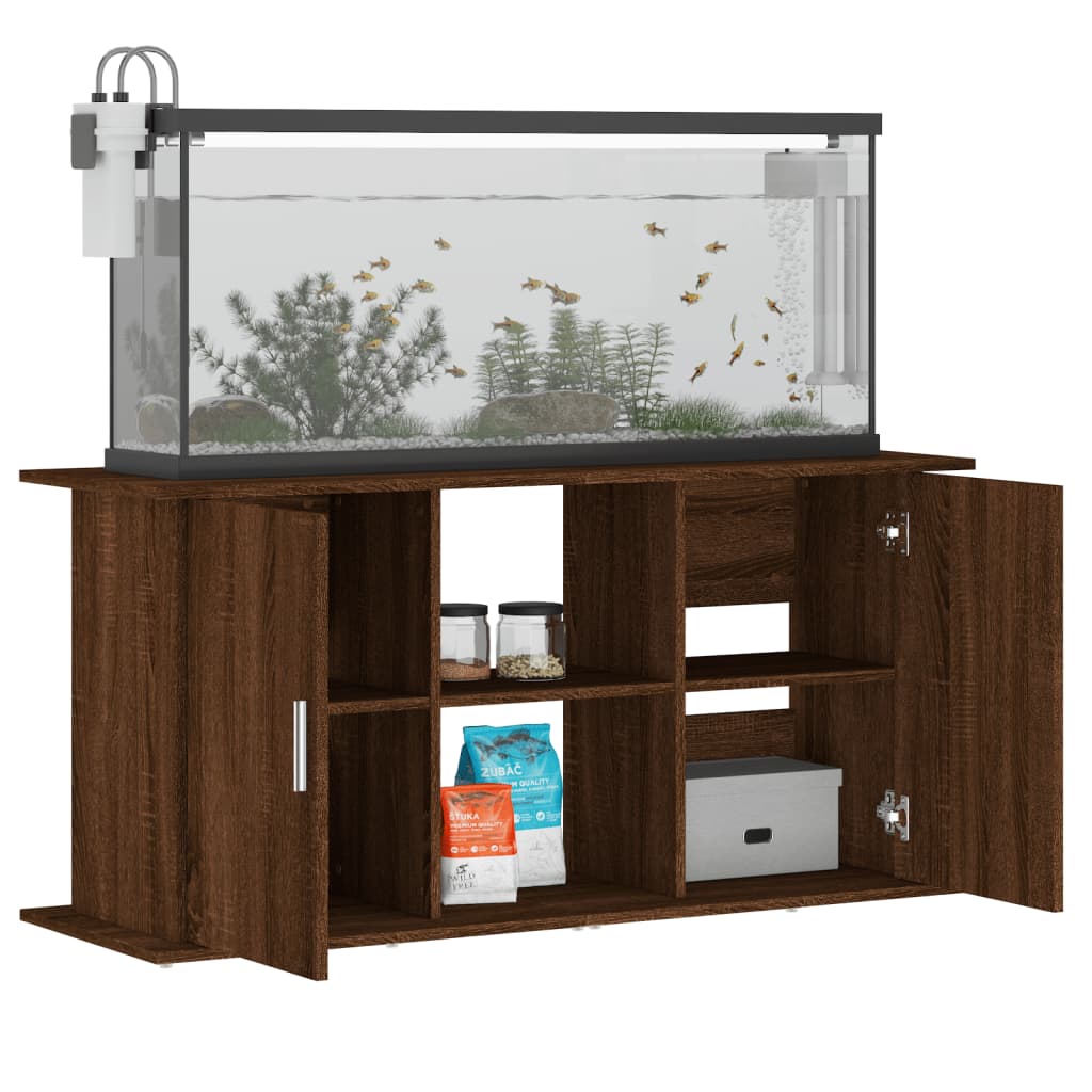 vidaXL Support d'aquarium chêne marron 121x41x58 cm bois d'ingénierie - Image 4