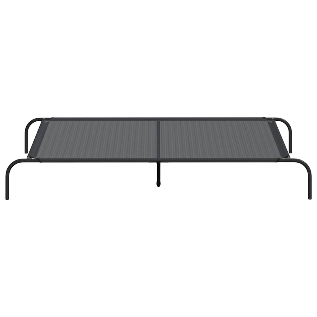 vidaXL Lit surélevé pour chien noir 150x90x20 cm textilène et acier - Image 4