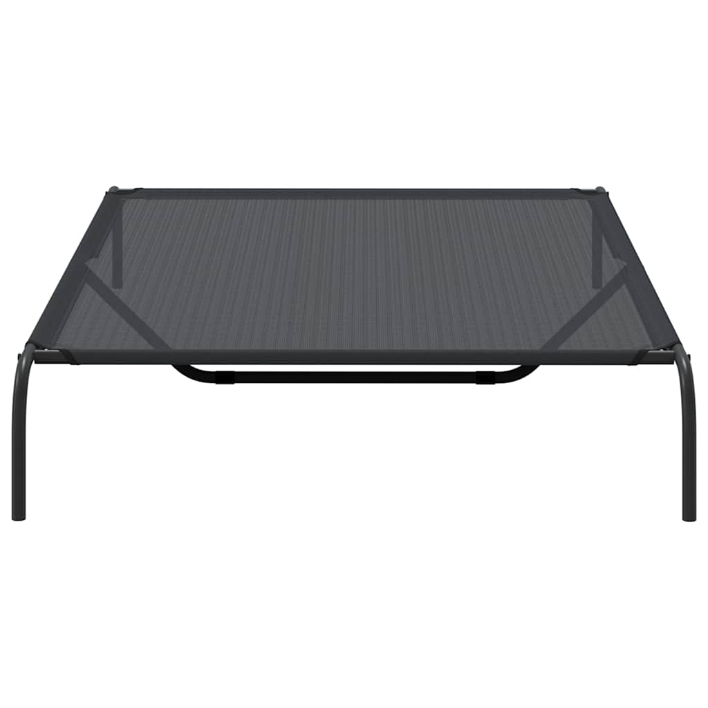 vidaXL Lit surélevé pour chien noir 150x90x20 cm textilène et acier - Image 5