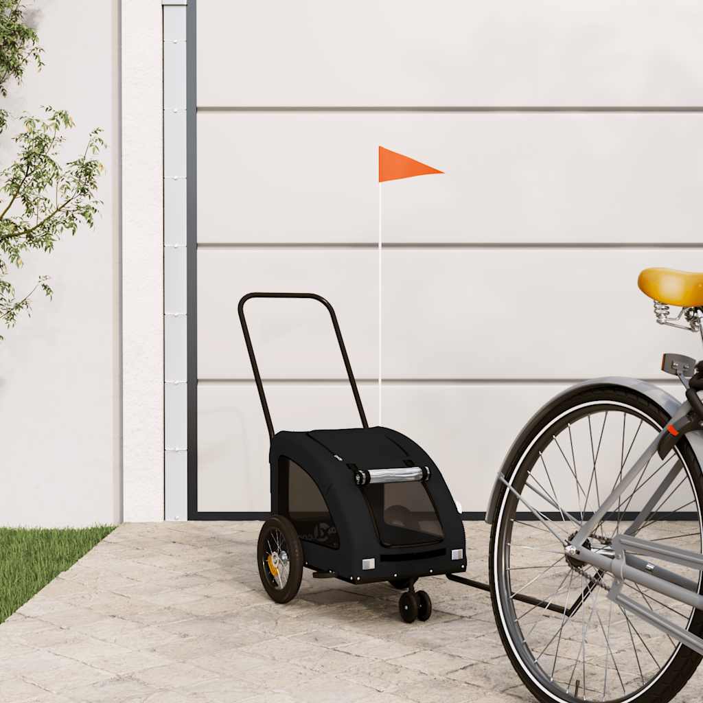 vidaXL Remorque de vélo pour animaux de compagnie noir