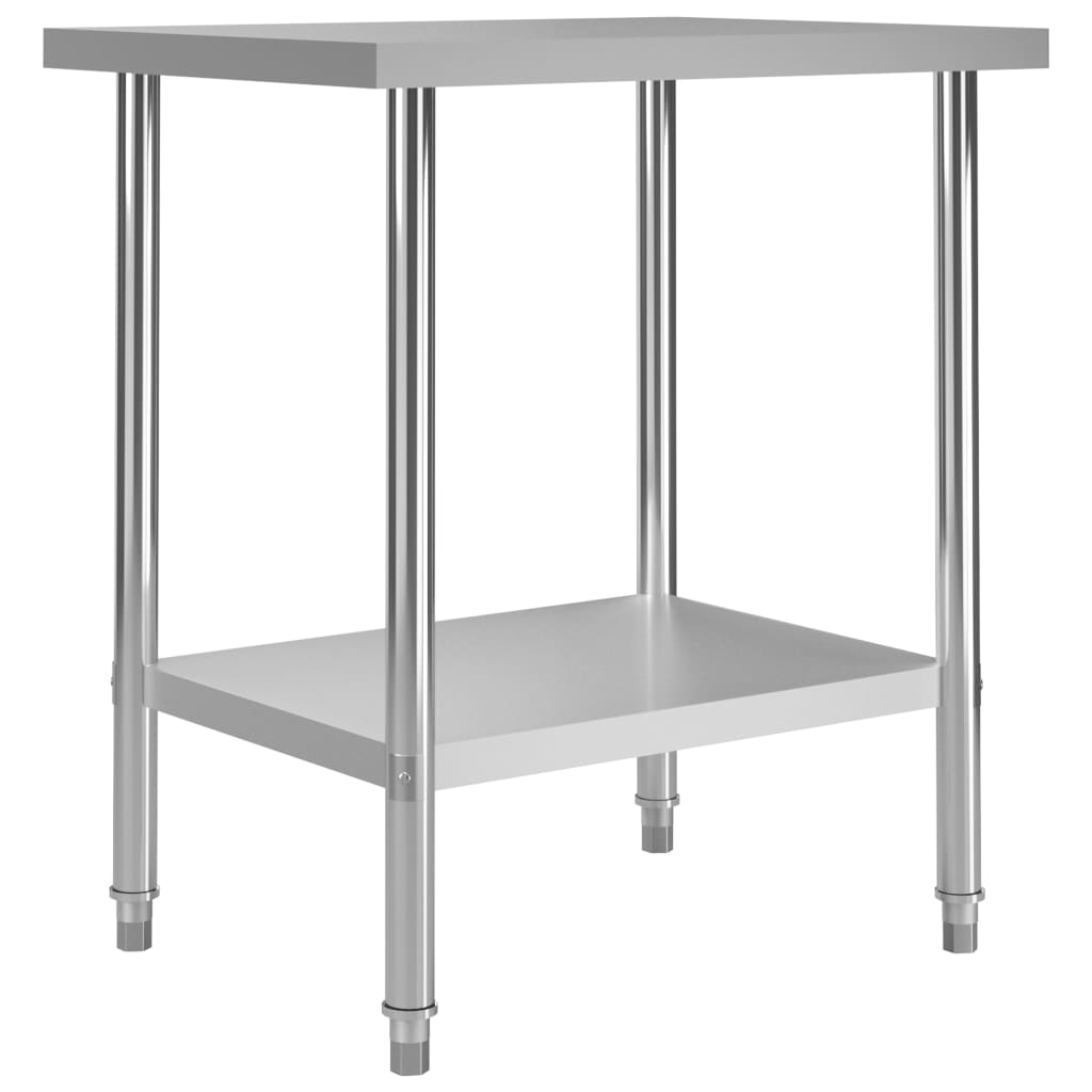 vidaXL Table de travail de cuisine 80x60x85 cm Acier inoxydable