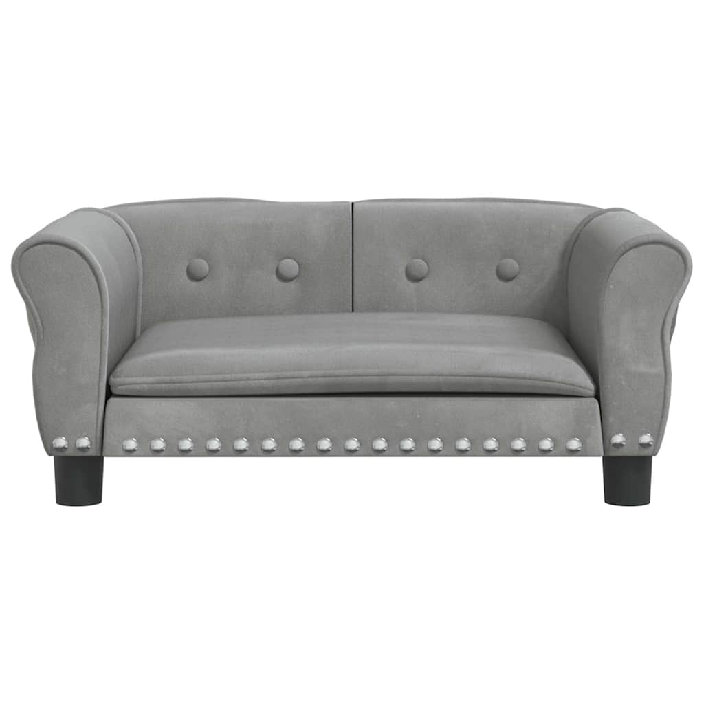 vidaXL Lit pour chien gris clair 70x45x30 cm velours - Image 3