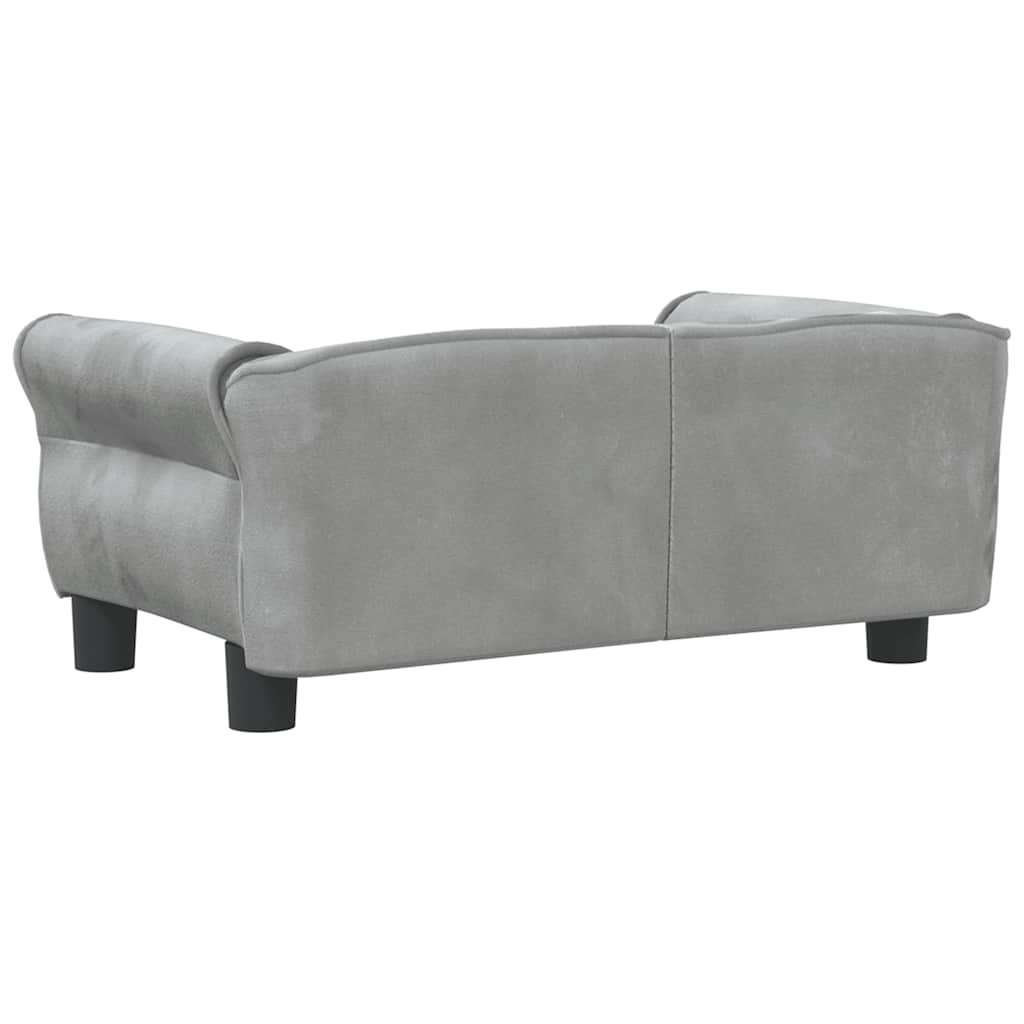 vidaXL Lit pour chien gris clair 70x45x30 cm velours - Image 5