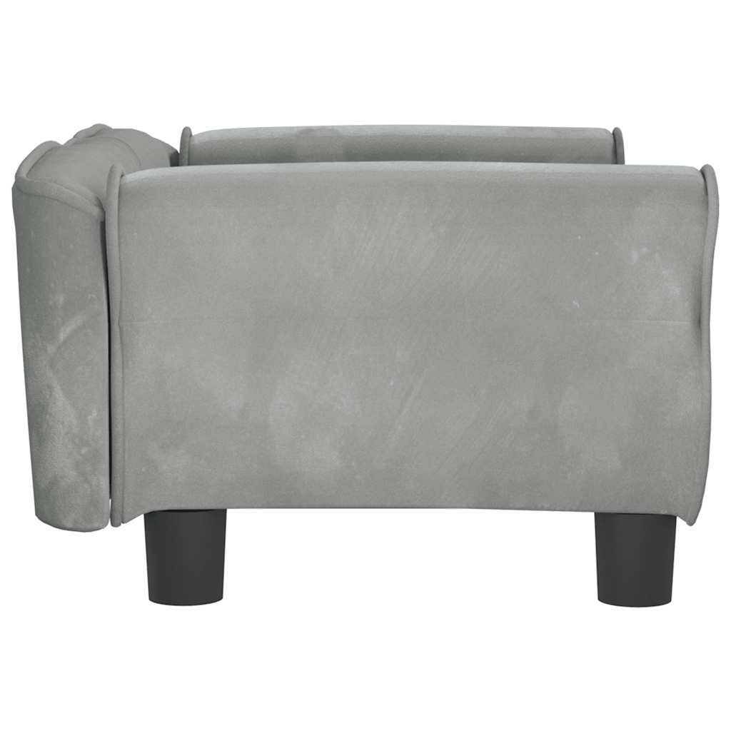 vidaXL Lit pour chien gris clair 70x45x30 cm velours - Image 4