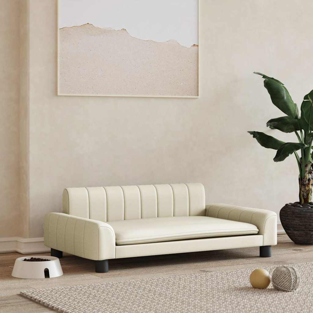 vidaXL Lit pour chien crème 90x53x30 cm similicuir