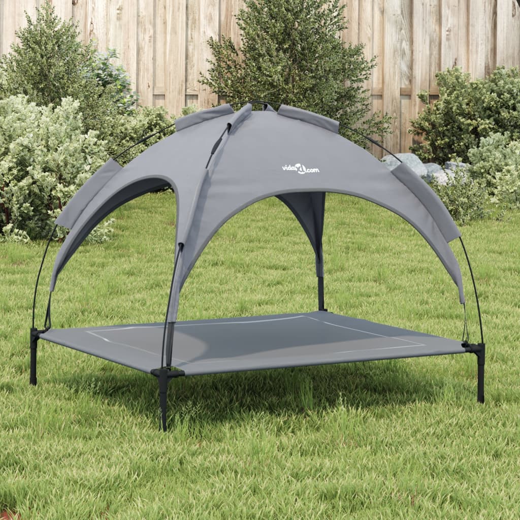 vidaXL Lit pour chien avec auvent anthracite tissu Oxford et acier - Image 3