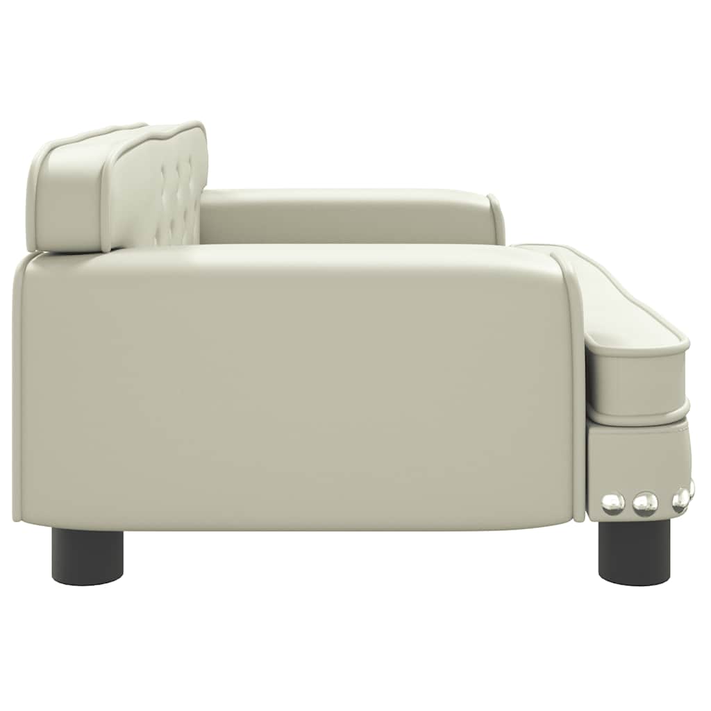 vidaXL Lit pour chien crème 70x45x30 cm similicuir - Image 4