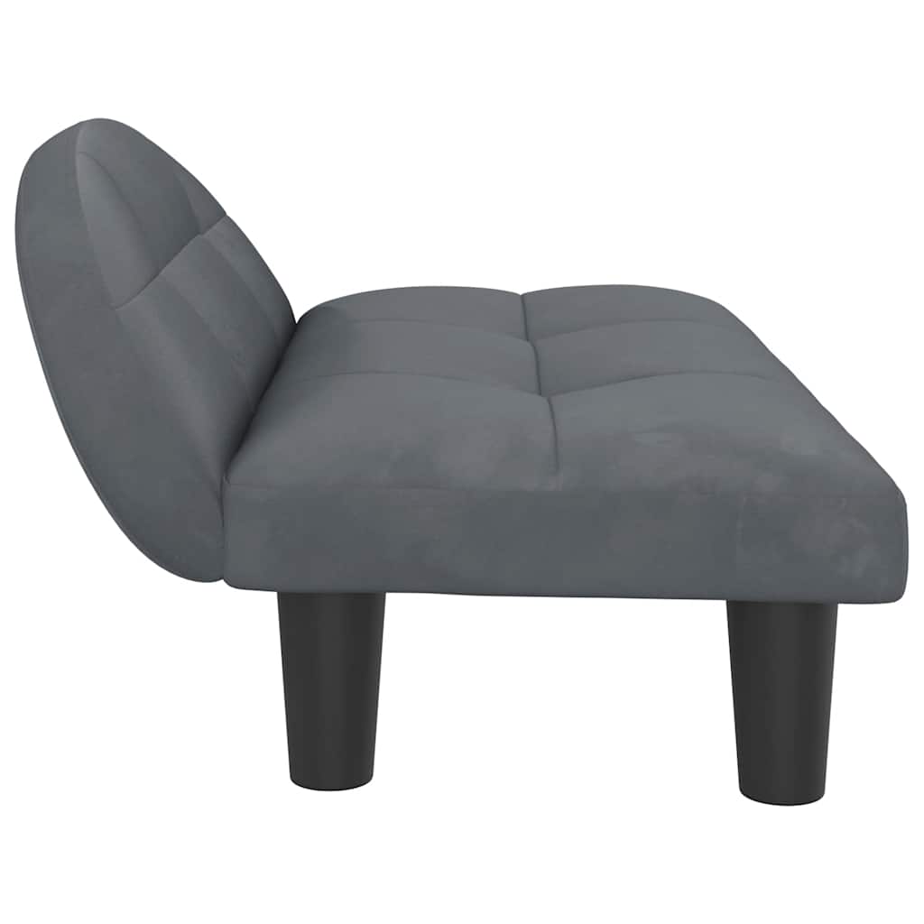 vidaXL Lit pour chien gris foncé 70x52x30 cm velours - Image 4