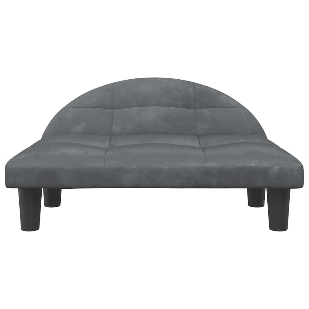 vidaXL Lit pour chien gris foncé 70x52x30 cm velours - Image 3