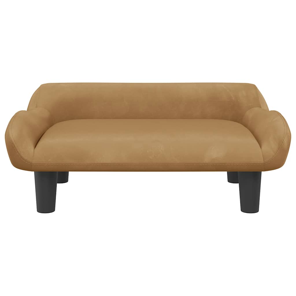 vidaXL Lit pour chien marron 70x40x24 cm velours - Image 3
