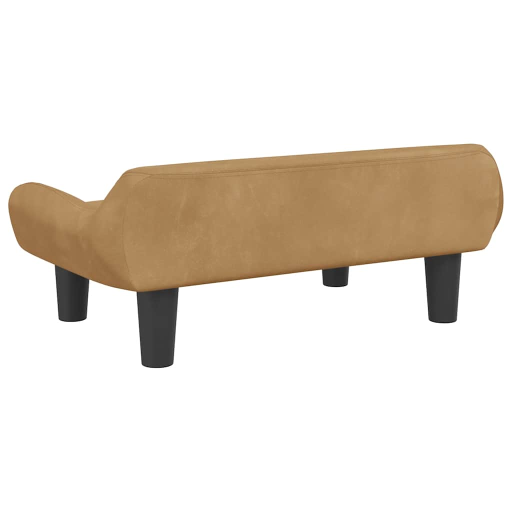 vidaXL Lit pour chien marron 70x40x24 cm velours - Image 5