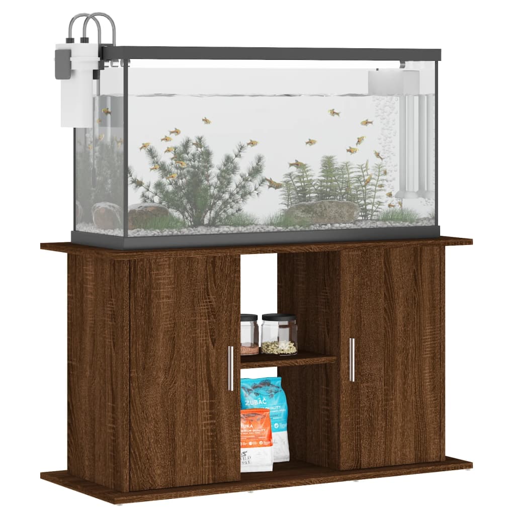 vidaXL Support d'aquarium chêne marron 101x41x58 cm bois d'ingénierie - Image 4