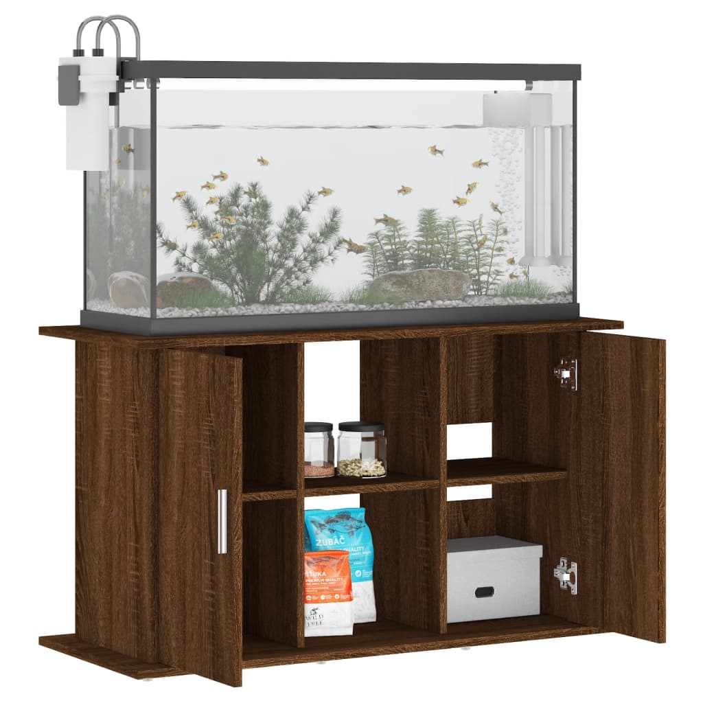 vidaXL Support d'aquarium chêne marron 101x41x58 cm bois d'ingénierie - Image 3