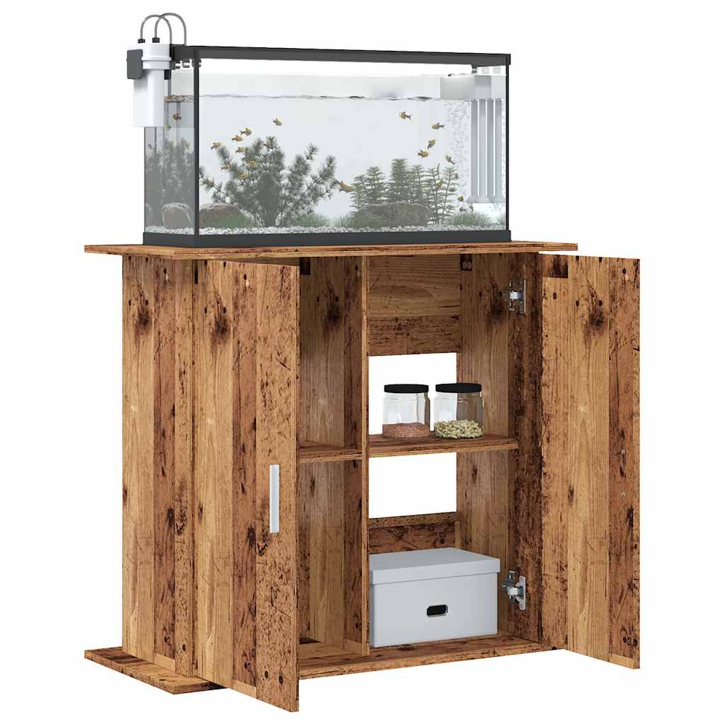 vidaXL Support pour aquarium vieux bois 81x36x73 cm bois d'ingénierie - Image 3