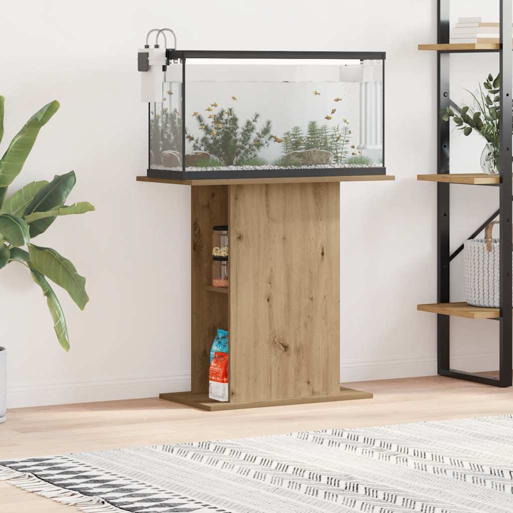 vidaXL Support d'aquarium Chêne artisanal 36x75x72,5 cm Bois d'ingénierie