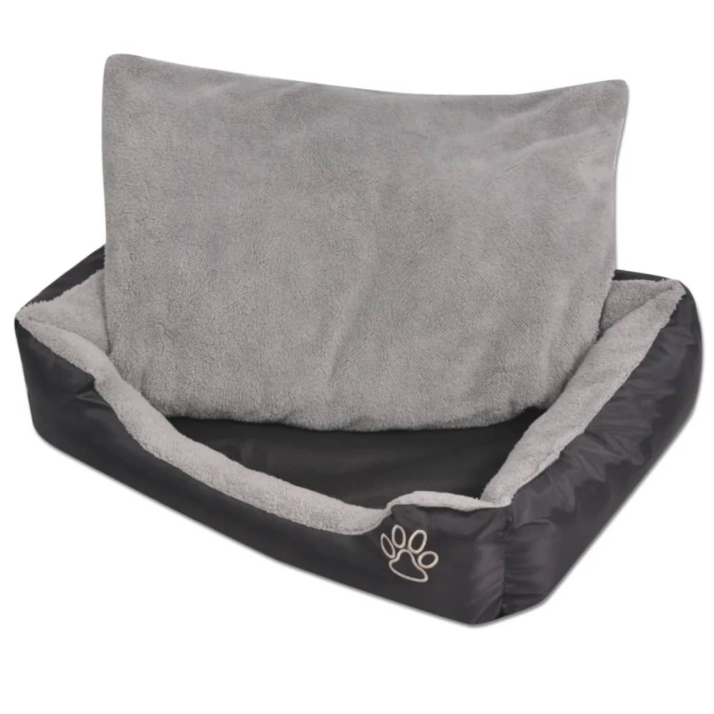 vidaXL Lit pour chiens avec coussin rembourré Taille M Noir
