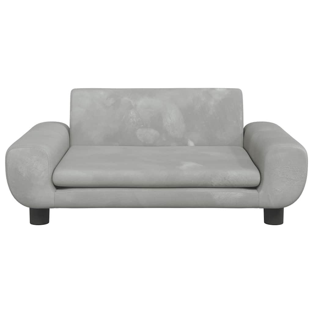 vidaXL Lit pour chien gris clair 70x45x33 cm velours - Image 3