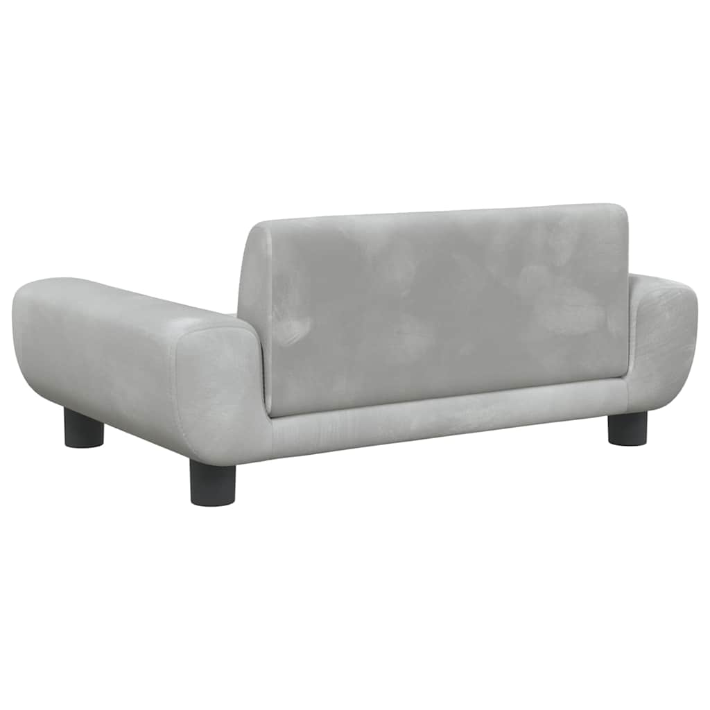 vidaXL Lit pour chien gris clair 70x45x33 cm velours - Image 5