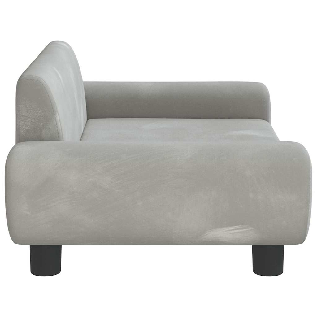 vidaXL Lit pour chien gris clair 70x45x33 cm velours - Image 4