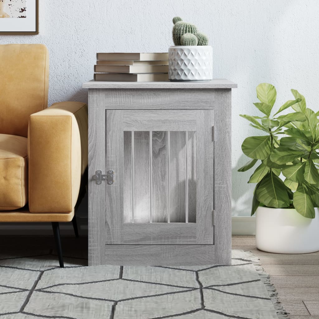 vidaXL Meuble de cage pour chiens sonoma gris 55x75x65 cm - Image 3