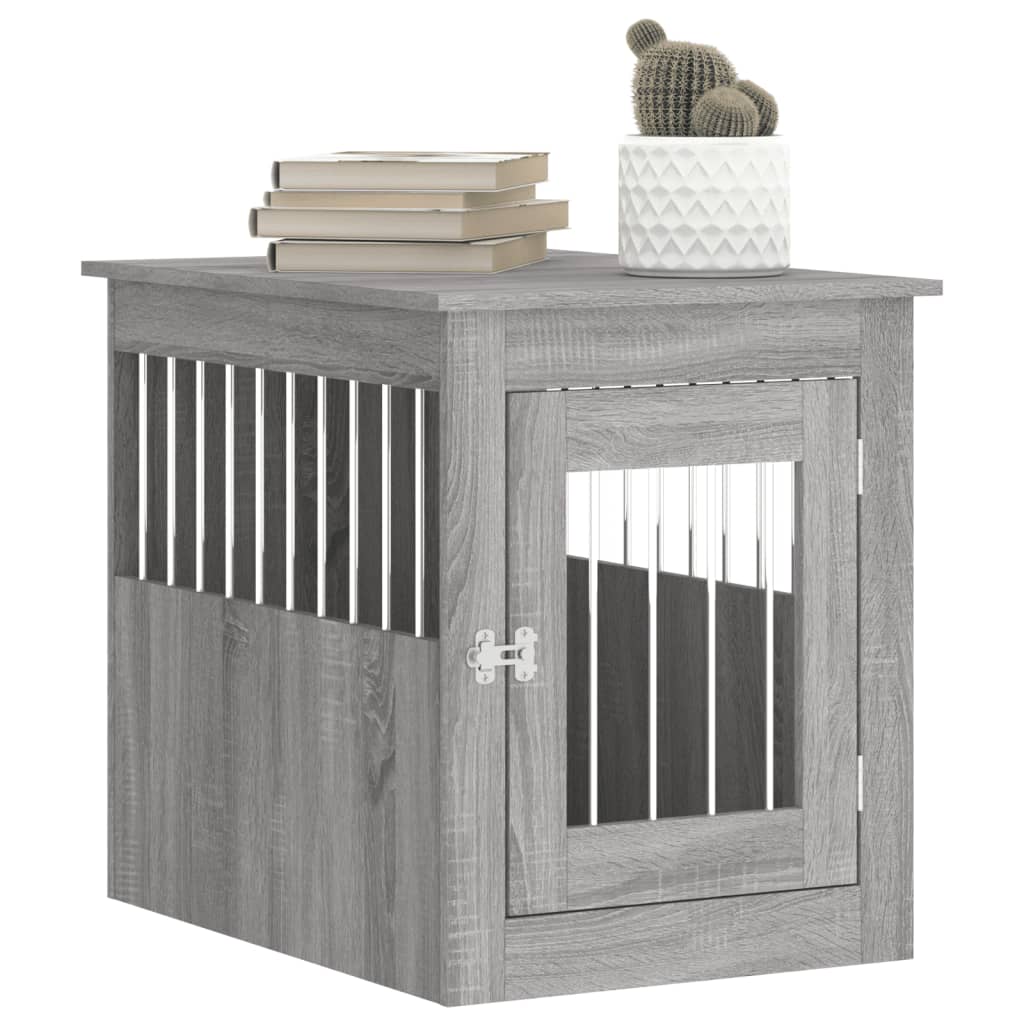 vidaXL Meuble de cage pour chiens sonoma gris 55x75x65 cm - Image 4