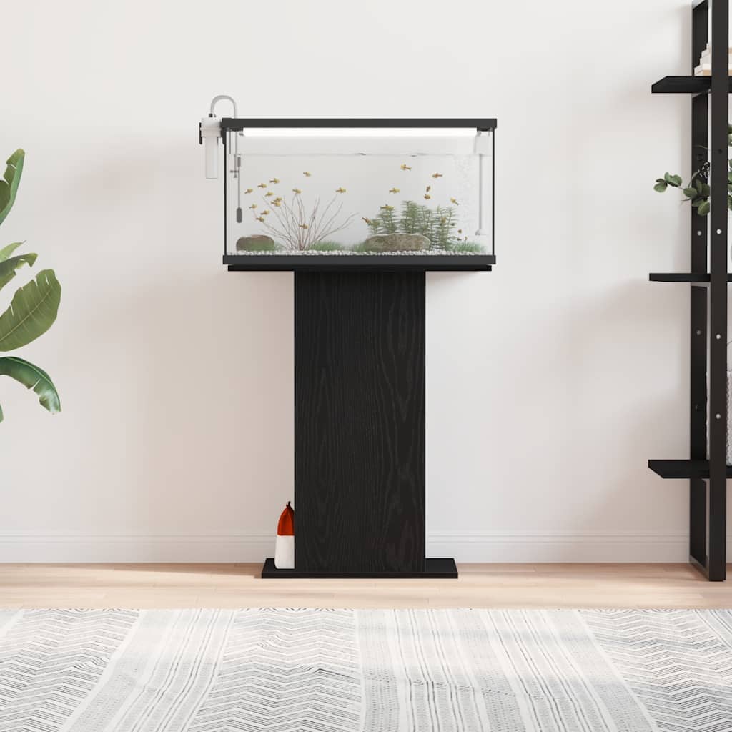 vidaXL Support pour aquarium chêne noir 60,5x36x72,5 cm - Image 3