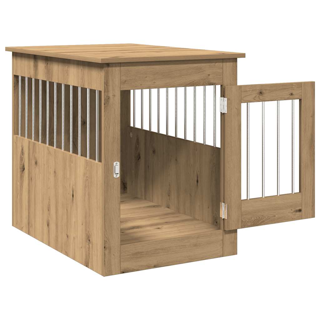 vidaXL Meuble de cage pour chiens chêne artisanal 55x80x68 cm - Image 4