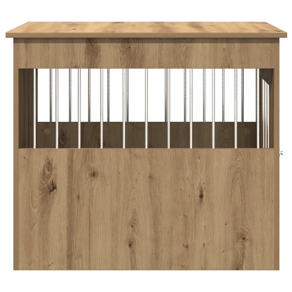 vidaXL Meuble de cage pour chiens chêne artisanal 55x80x68 cm - Image 6