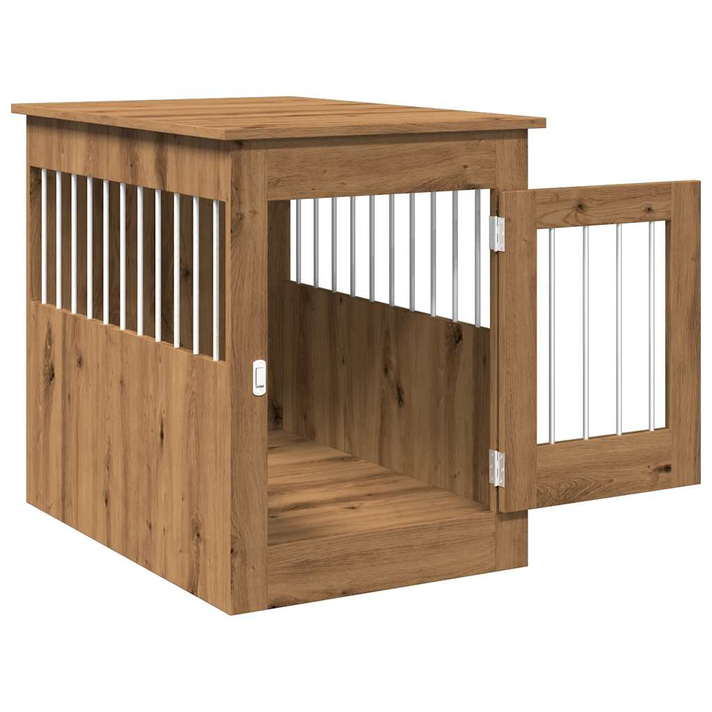 vidaXL Meuble de cage pour chiens chêne artisanal 55x80x68 cm - Image 5