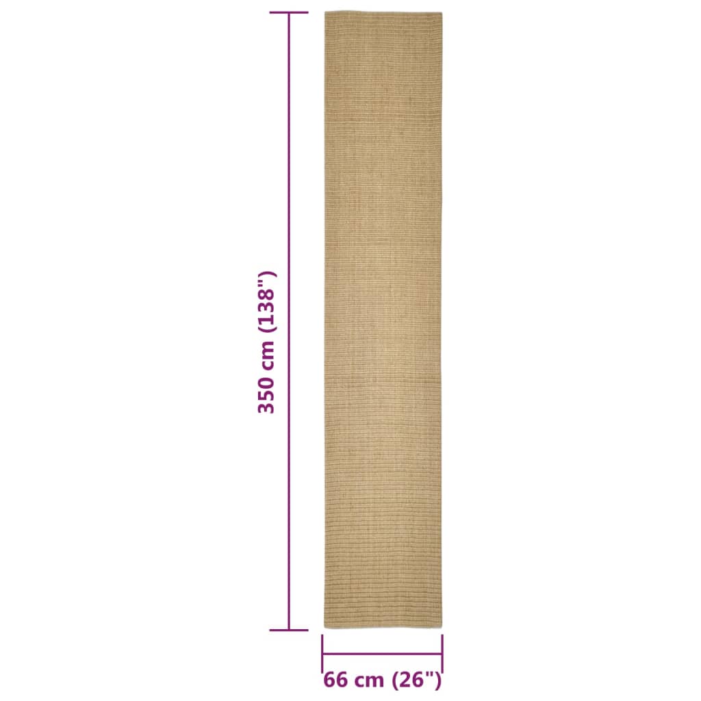 vidaXL Tapis en sisal pour griffoir 66x350 cm - Image 6