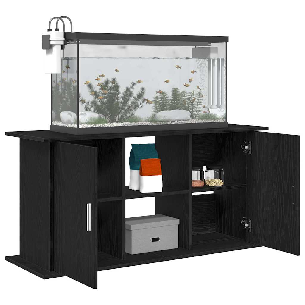 vidaXL Support d'aquarium chêne noir 121x41x58 cm bois d'ingénierie - Image 4