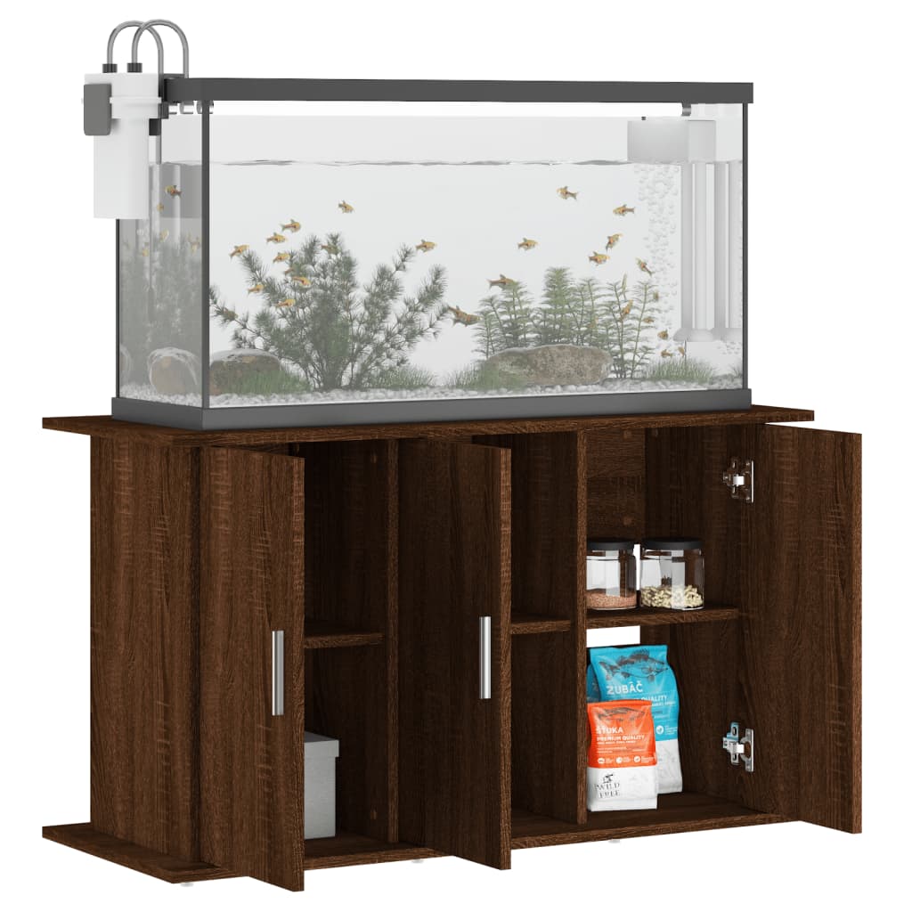 vidaXL Support d'aquarium chêne marron 101x41x58 cm bois d'ingénierie - Image 3