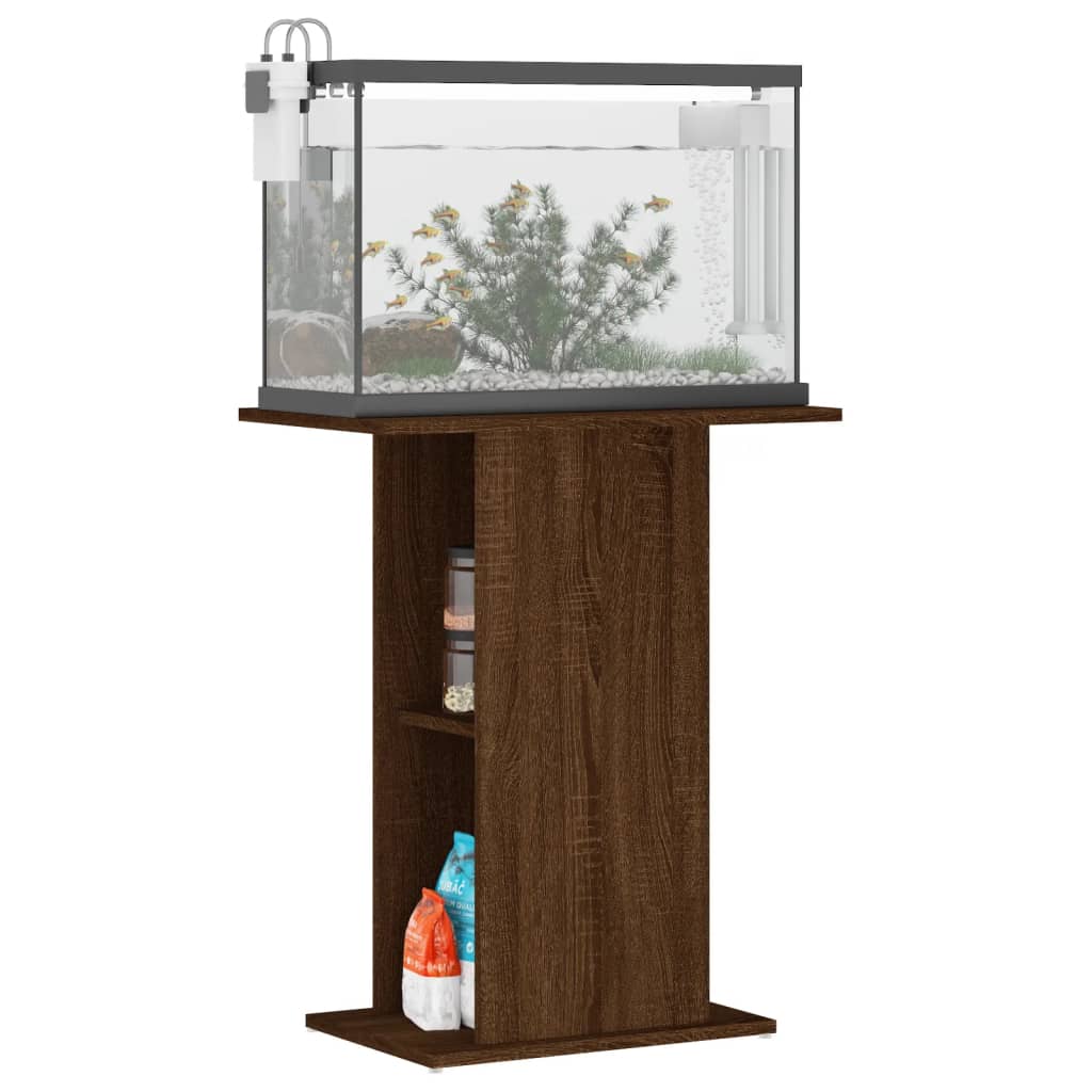 vidaXL Support pour aquarium chêne marron 60,5x36x72,5 cm - Image 3