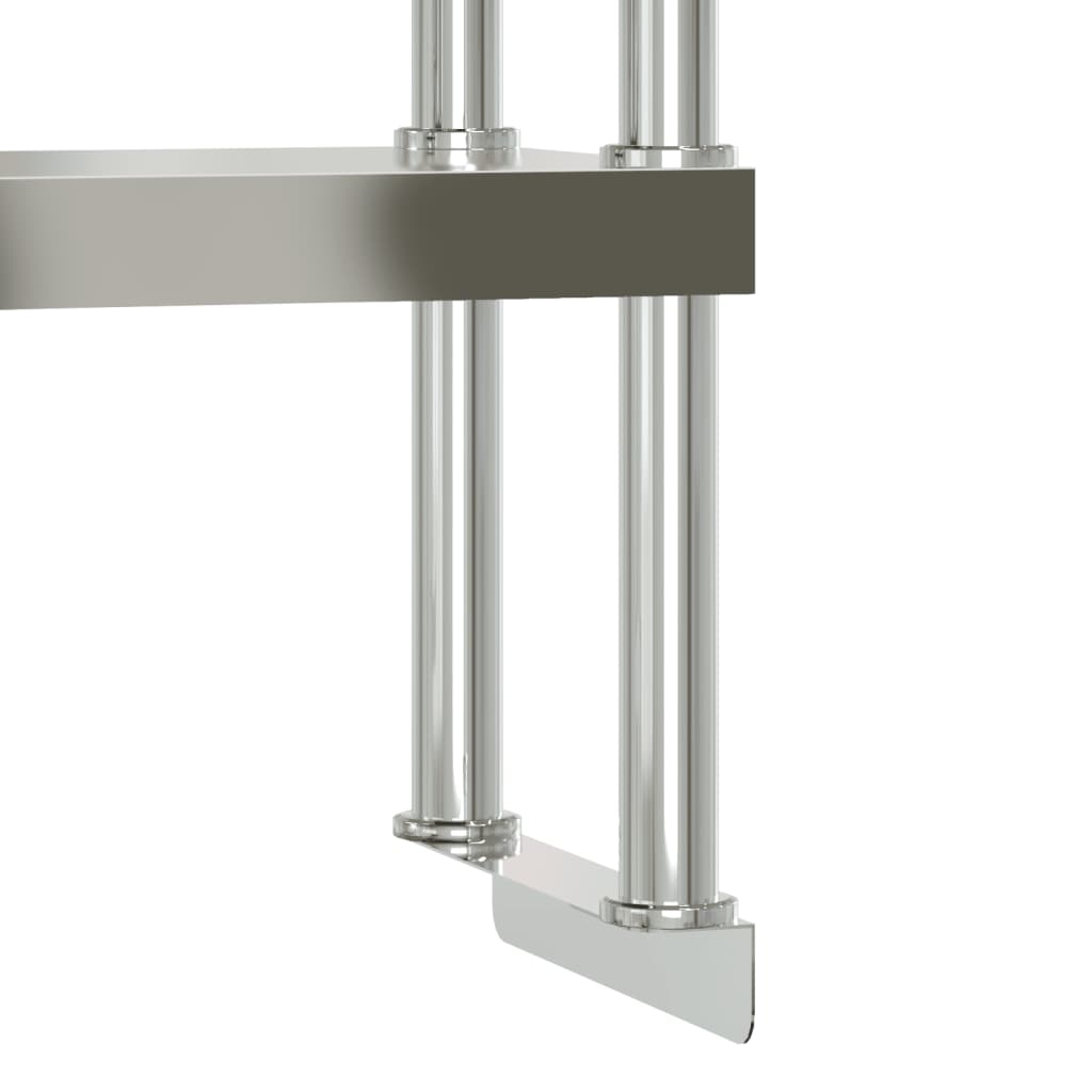 vidaXL Table de travail de cuisine avec étagère 110x55x150 cm inox - Image 6