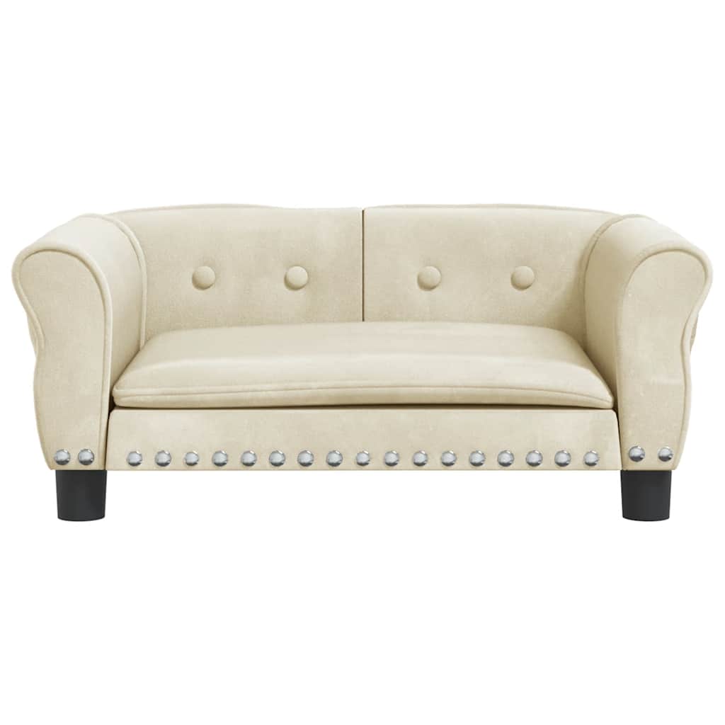 vidaXL Lit pour chien crème 70x45x30 cm velours - Image 3