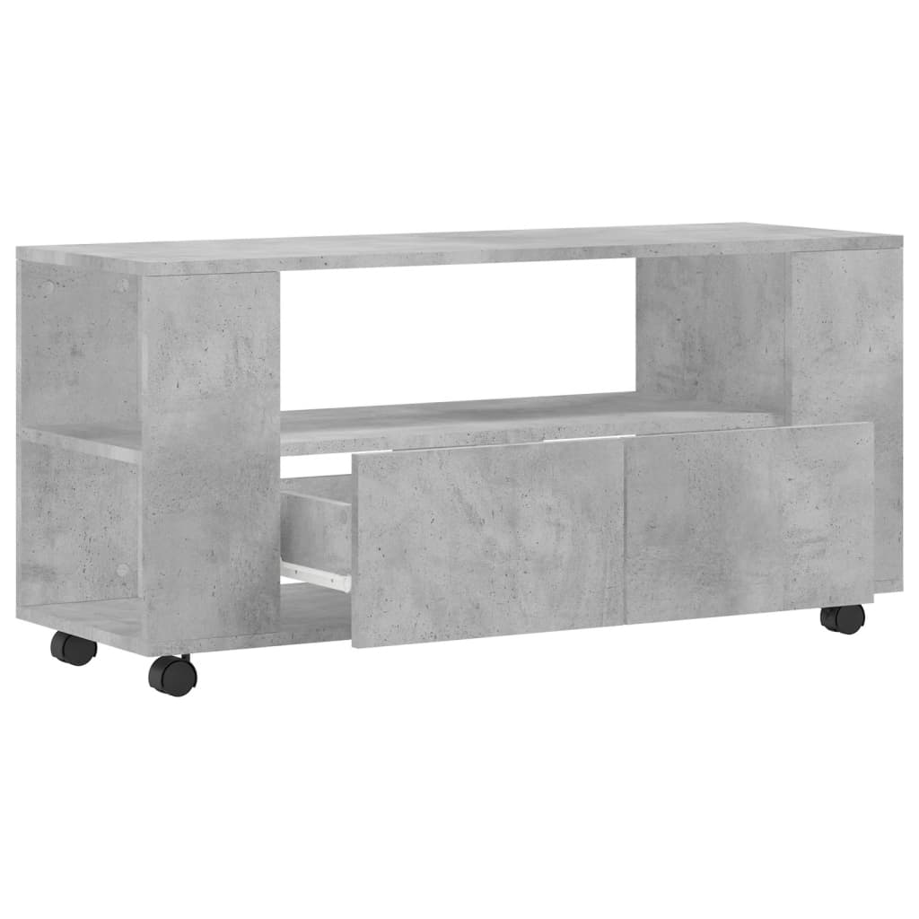 vidaXL Meuble TV gris béton 102x34,5x43 cm bois d'ingénierie - Image 5