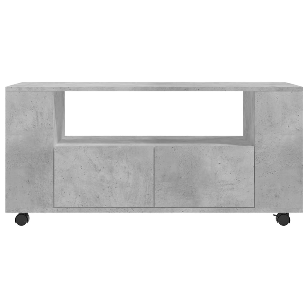 vidaXL Meuble TV gris béton 102x34,5x43 cm bois d'ingénierie - Image 6