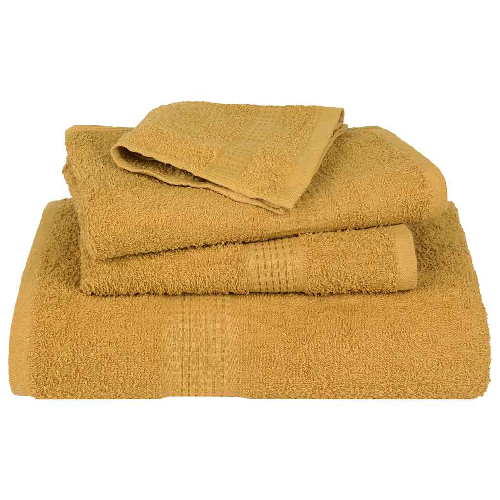 vidaXL Serviettes de bain 2 pcs doré 100x150 cm 360 g/m² 100% coton - Image 4