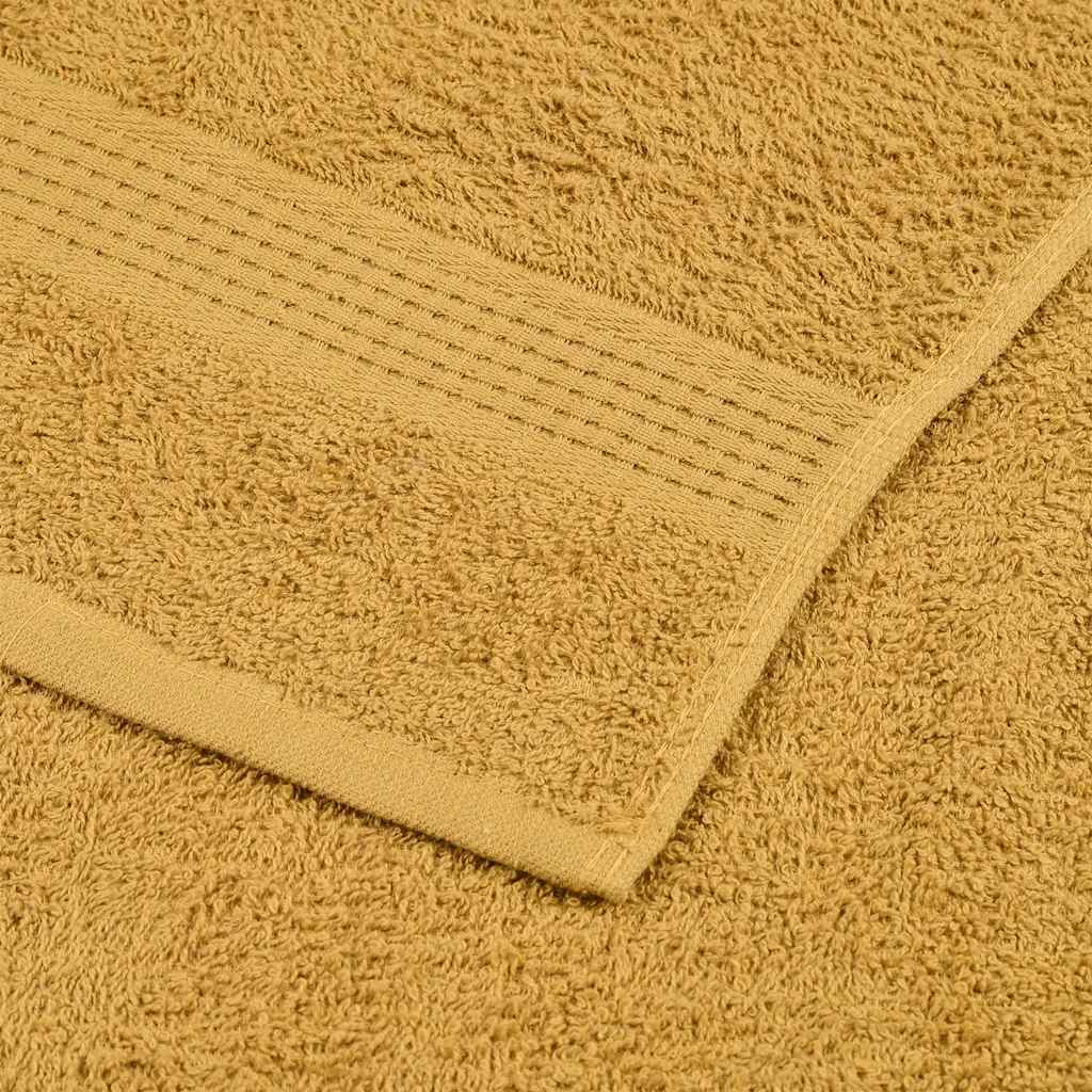 vidaXL Serviettes de bain 2 pcs doré 100x150 cm 360 g/m² 100% coton - Image 6