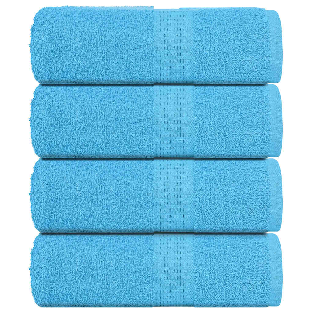 vidaXL Serviettes d'invité 4 pcs turquoise 30x50cm 360 g/m² 100% coton