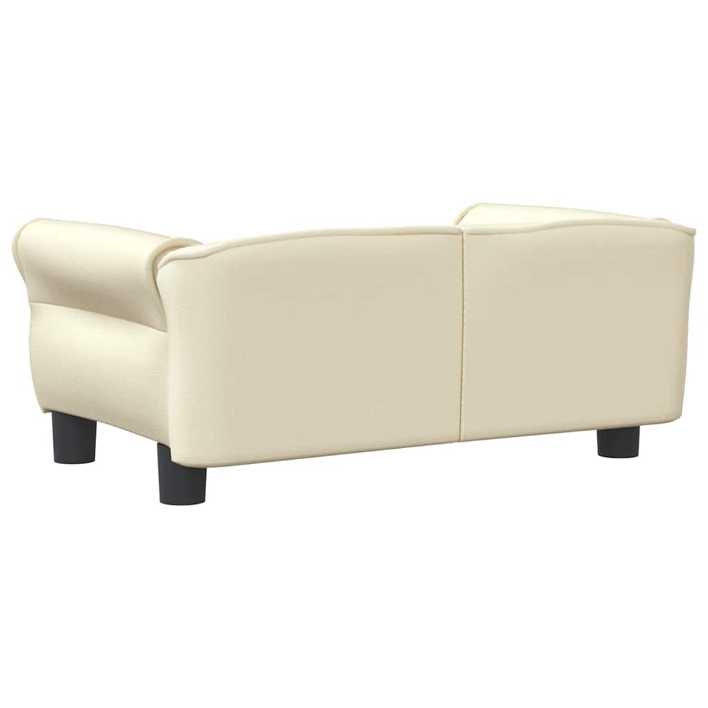 vidaXL Lit pour chien crème 70x45x30 cm similicuir - Image 5