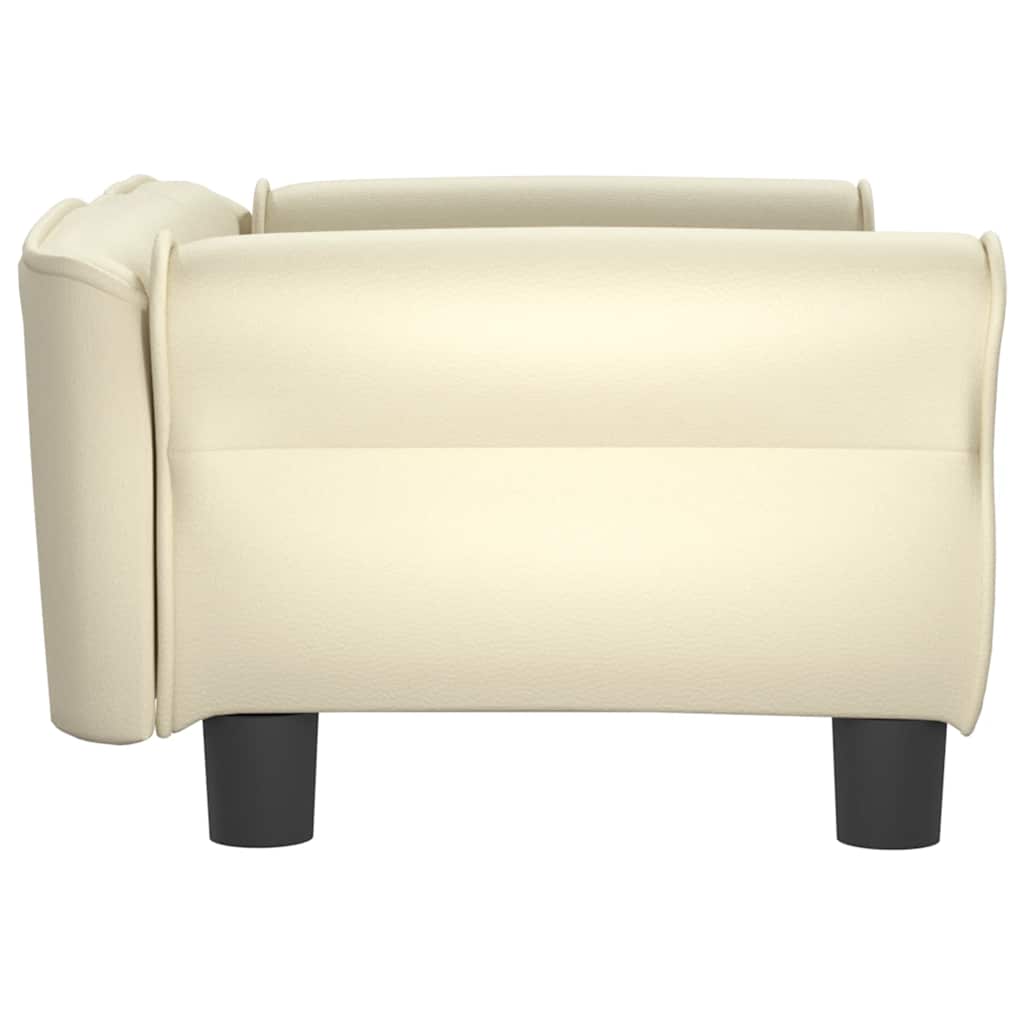 vidaXL Lit pour chien crème 70x45x30 cm similicuir - Image 4