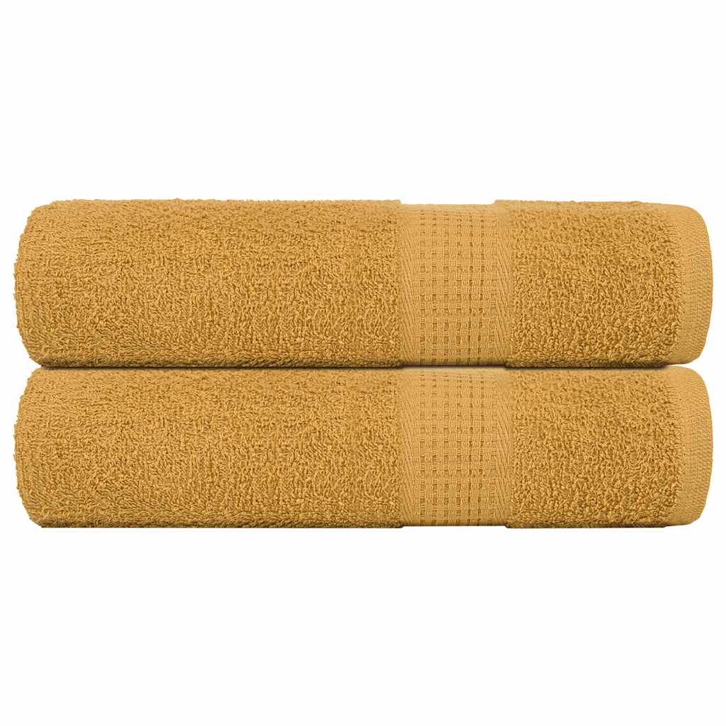 vidaXL Serviettes de douche 2 pcs doré 70x140 cm 360 g/m² 100% coton