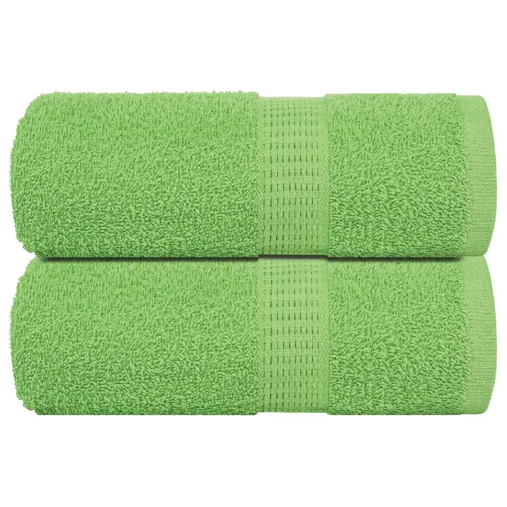 vidaXL Serviettes de toilette 2 pièces FROGN Vert pomme 30 x 30 cm 100 % coton