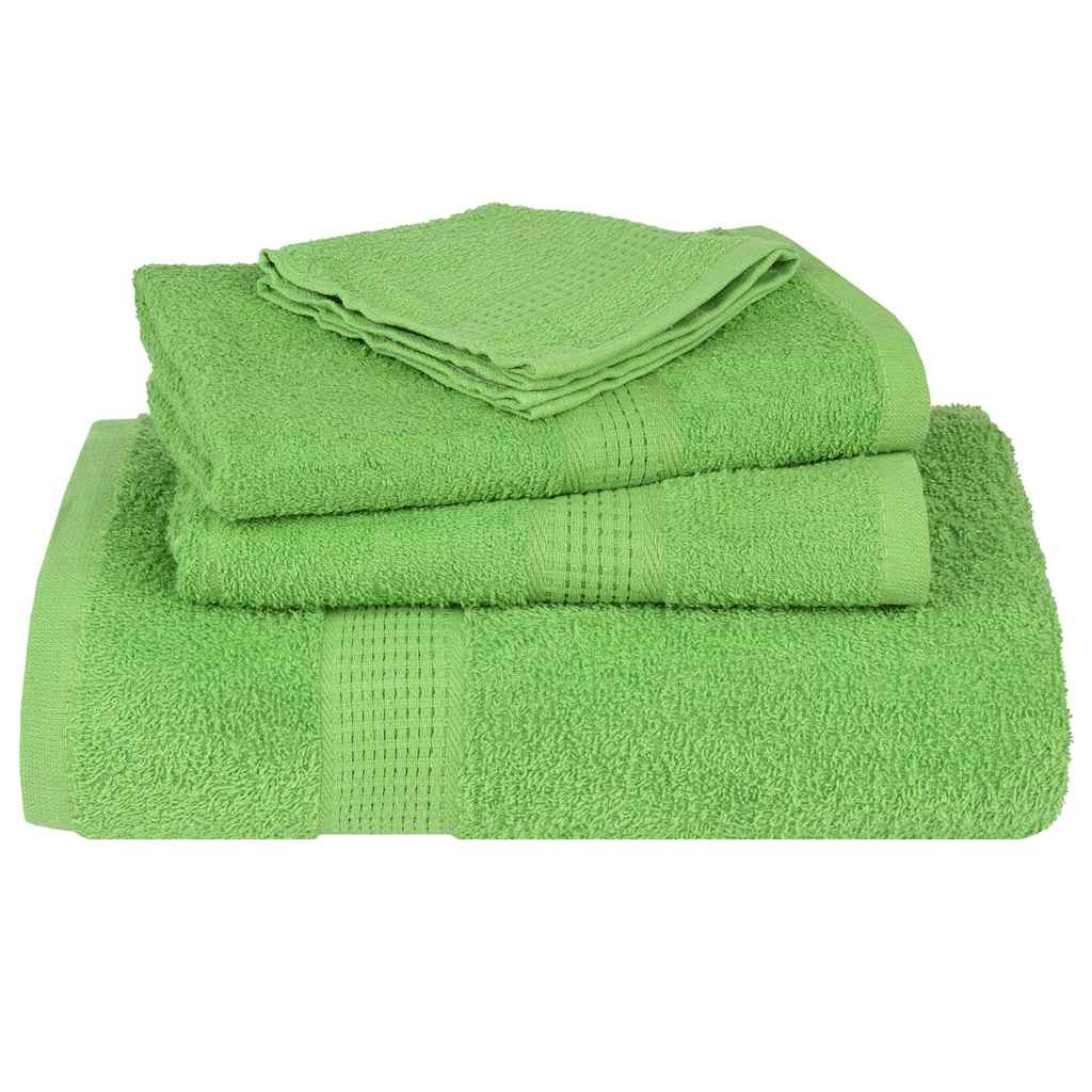 vidaXL Serviettes de toilette 2 pièces FROGN Vert pomme 30 x 30 cm 100 % coton - Image 4