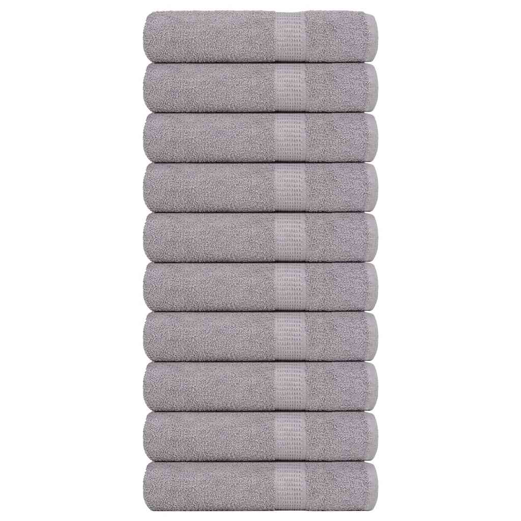 vidaXL Serviettes de douche 10 pcs gris 70x140 cm 360 g/m² 100% coton