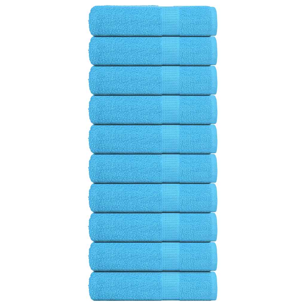 vidaXL Serviettes de douche 10pcs turquoise 70x140cm 360g/m² 100%coton